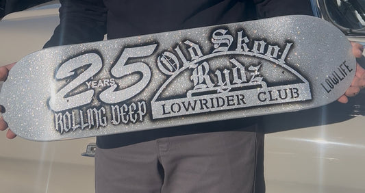 Old School Rides 25th anniversary board