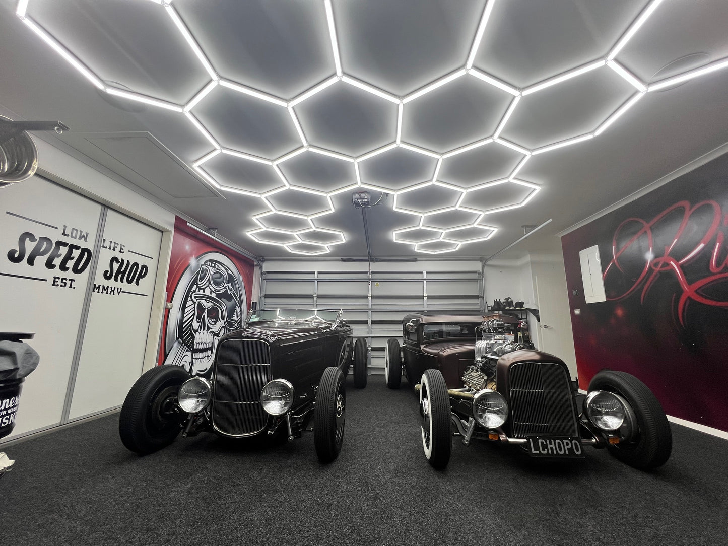 Honeycomb Double Garage Lighting