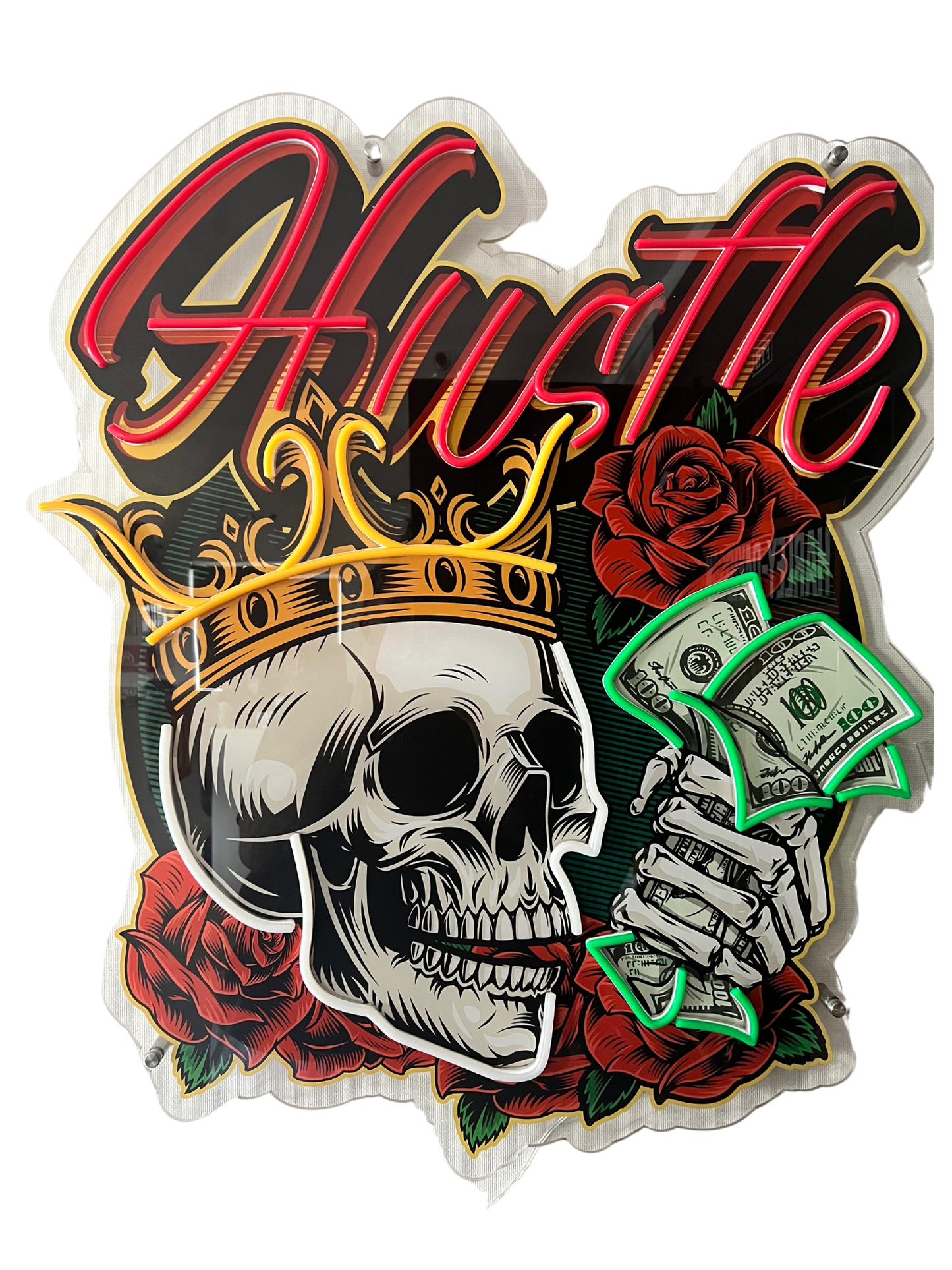 Skull Hustle Neon Sign