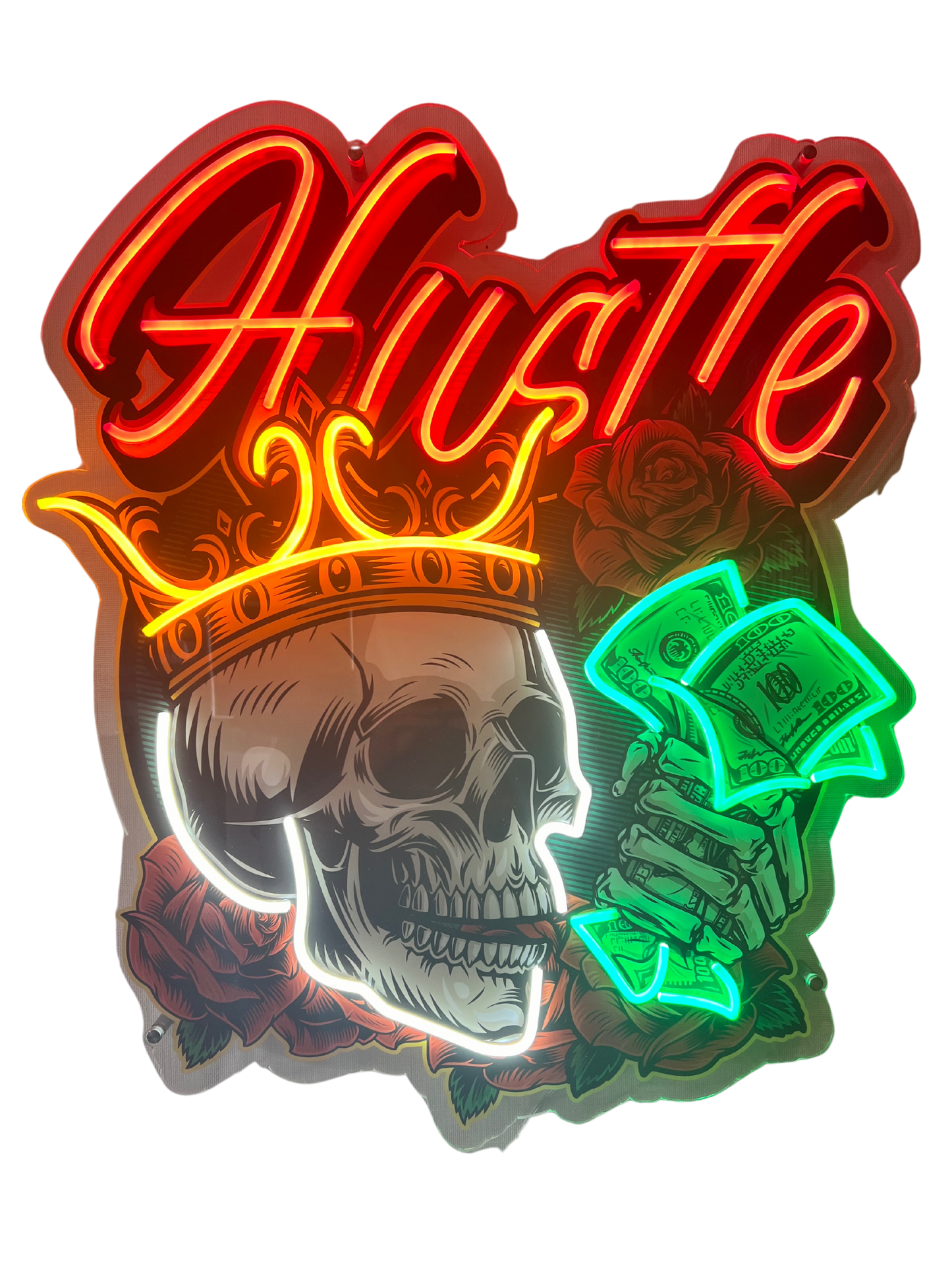 Skull Hustle Neon Sign